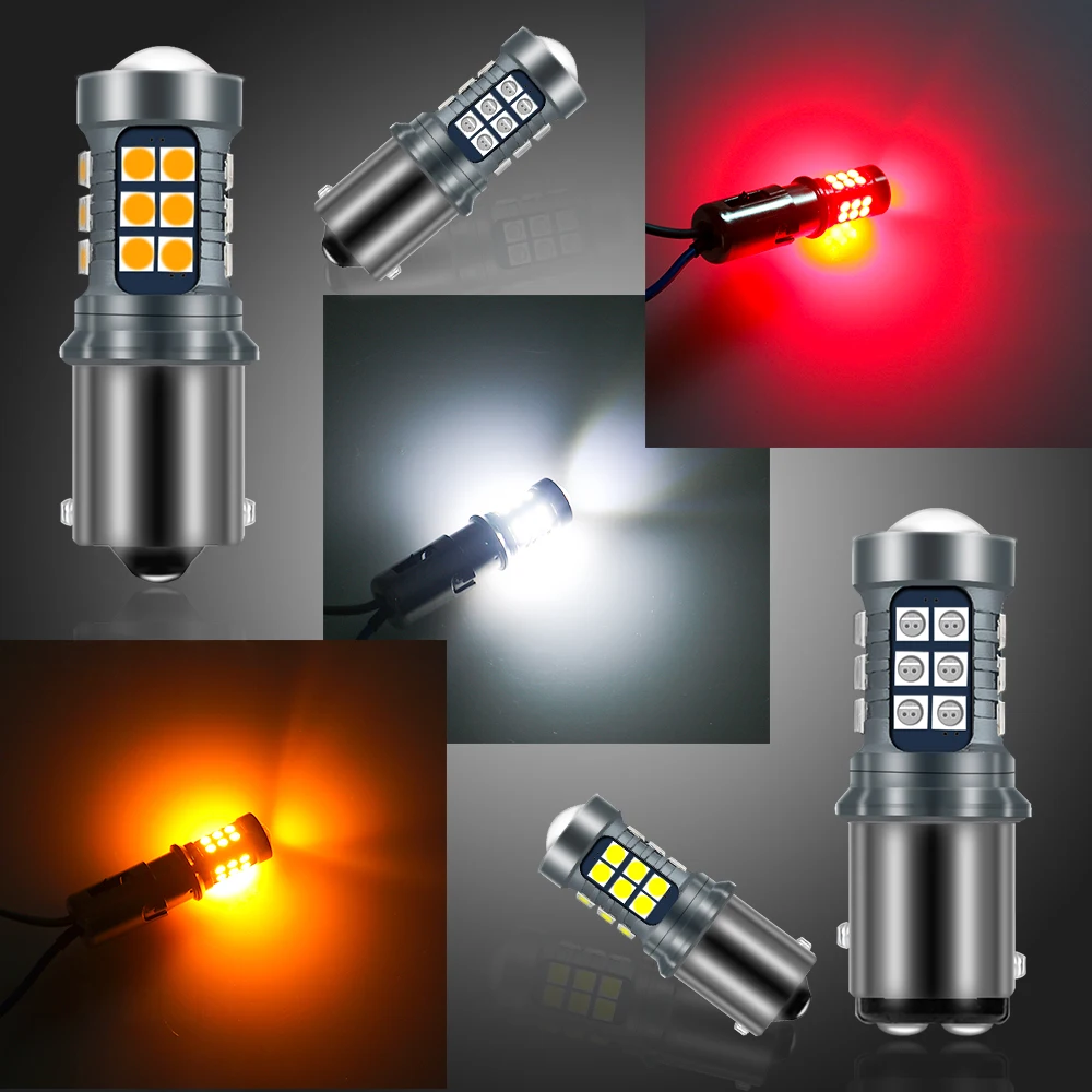 2 шт. T15 W16W P21W BA15S BAY15D W21W WY21W светодиодные под шину CANBUS для автомобиля лампы 3030