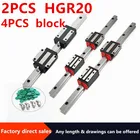 2 шт. HGR20 HGH20 квадратный линейный направляющий рельс + 4 направляющих скользящих блока HGH20CAфланец HGW20CCHGH20HAHGW20HA Гравировальный фрезерный станок с ЧПУ