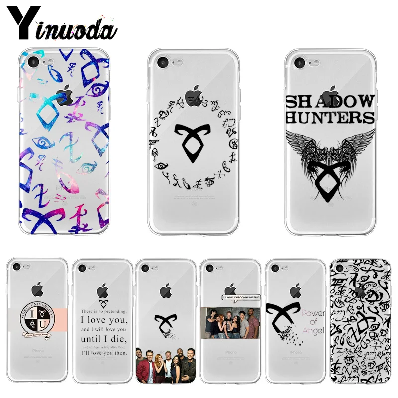Yinuoda Shadowhunters Pattern Rubber Phone Accessories Cover for iPhone X XS MAX 6 6s 7 7plus 8 8Plus 5 5S SE XR 11 pro max