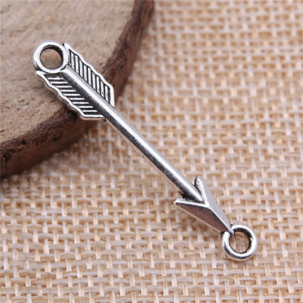 

10Pcs 6x39mm Antique Silver Color Arrow Connector Charms For DIY Jewelry Making DIY Handmade Jewelry