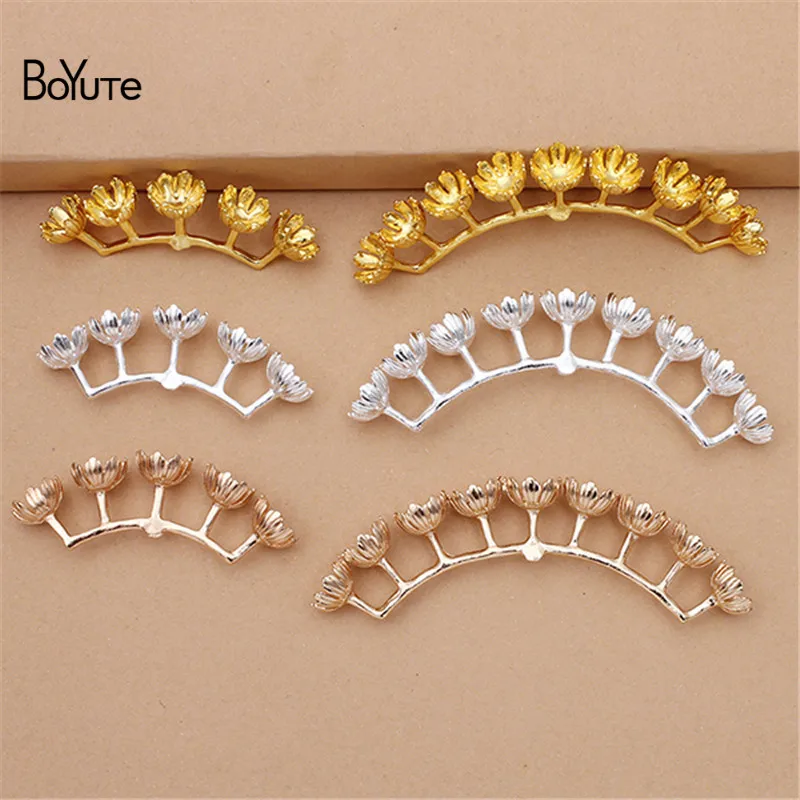 

BoYuTe Прямая продажа с фабрики оптовая продажа DIY аксессуары для ювелирных изделий 5 шт. металлический сплав цветок бусины колпачки подходят 12...