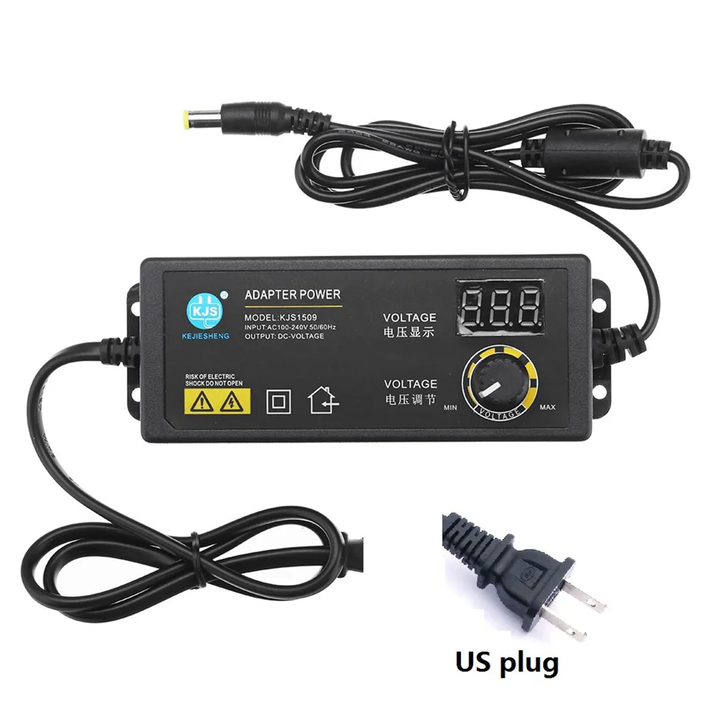 3-36V 60W Power Adapter Adjustable Voltage with Display Screen Voltage Regulation Power Supply Adatpor for Game Player