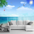Фотообои с морским узором, пляжные чайки, кокос, воздушный шар, живопись, фон для домашнего декора, персонализированные обои