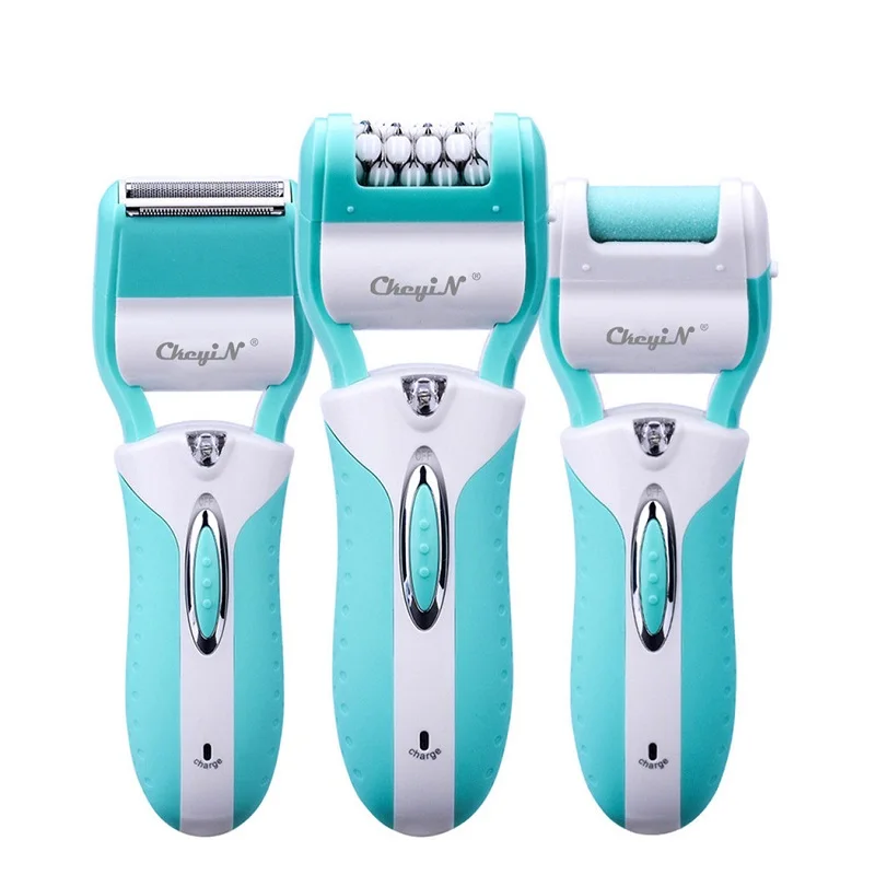 

Ckeyin 3 In 1 Electric Epilator Women Hair Removal Painless Shaving Foot File Pedicure Tools Machine Female Face Bikini Body Leg
