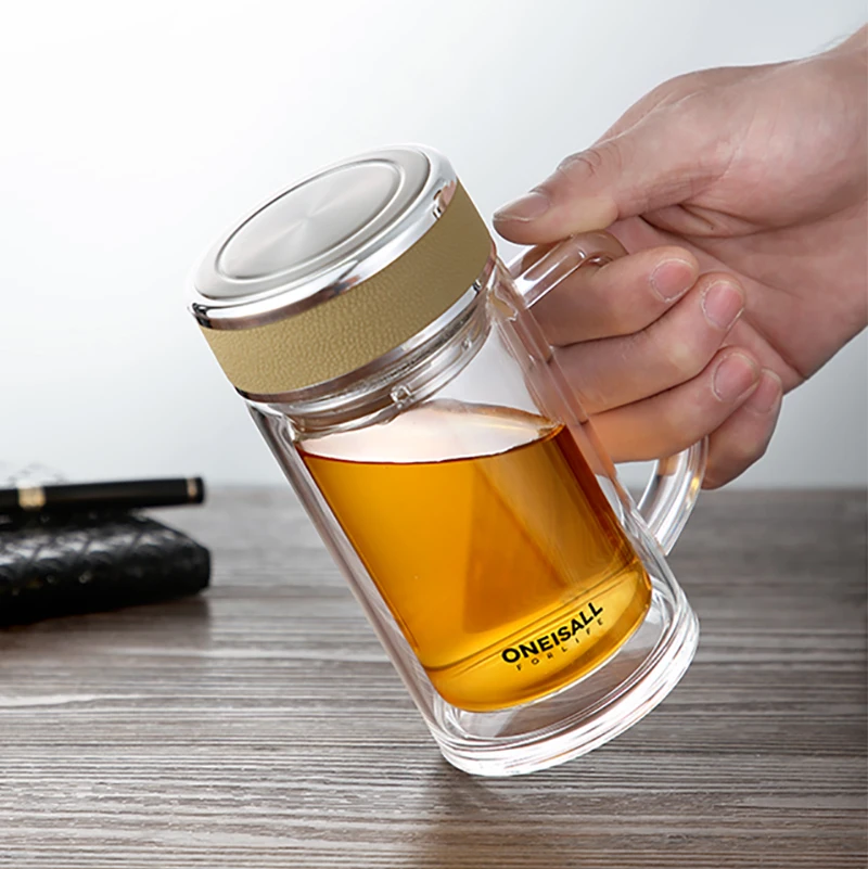 Термостойкая кружка для заварки из двойного стекла 300 мл|Бутылки воды| |