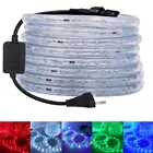 360 Круглый неоновый светильник Led полосы 220V EU UK Штепсель круглый 2-провод радуги трубки RGB световой шнур светильник Водонепроницаемый гибкие светодиодные ленты на открытом воздухе Декор