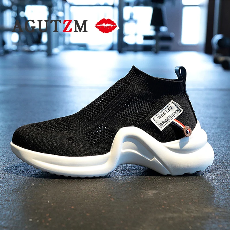 Женские кроссовки без шнуровки повседневные сетчатые на плоской платформе для