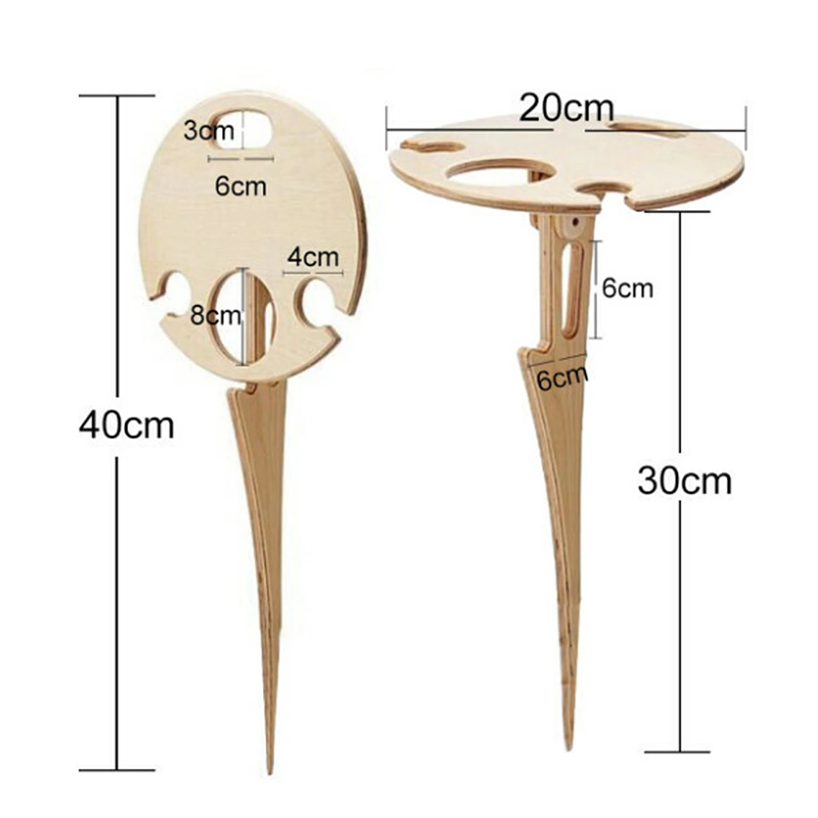 

Outdoor Foldable Table with Round Tabletop Mini Wooden Table