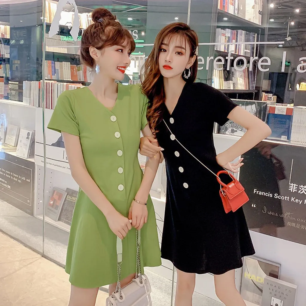 Прямые продажи с фабрики женские v-образным вырезом Темперамент сплошной цвет