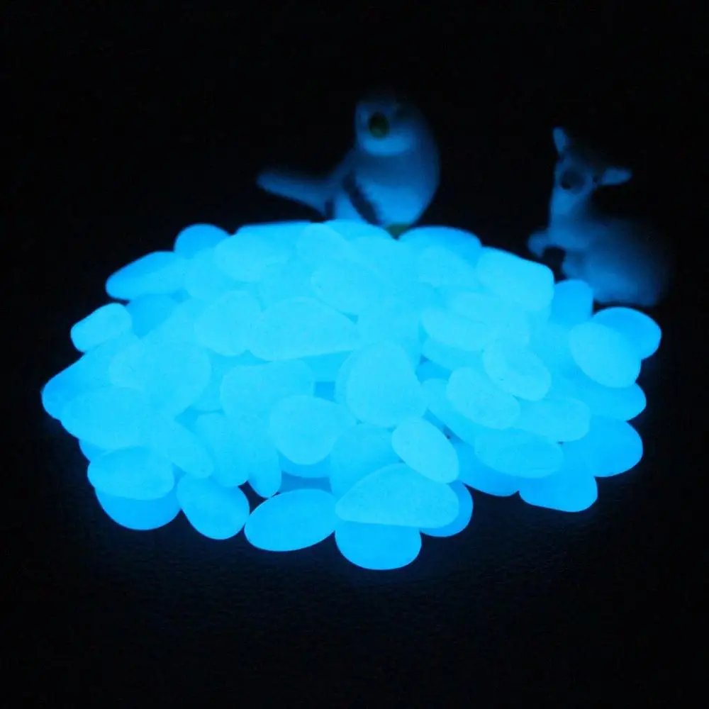 blue 100 шт./упак. светящиеся камушки горячая Распродажа камни для дома аквариум садовое украшение люминесцентный светящийся в темноте аксессуар для подарка - Цвет: blue