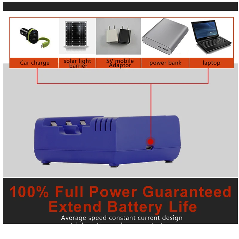 PKCELL цветное зарядное устройство 4 слота для NIMH/NICD AA AAA батареи USB независимая