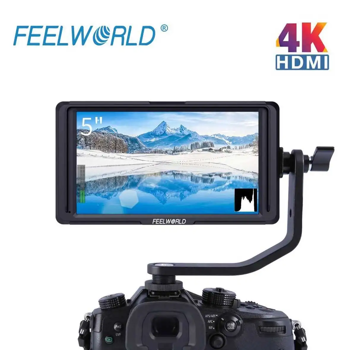 Feelworld F5 5 дюймовый маленький 4k HDMI DSLR монитор для камеры Full HD 1920x1080 вспомогательный