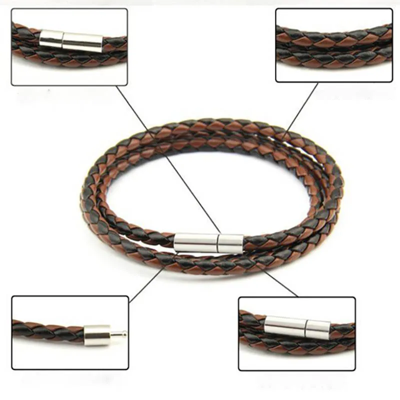 Новинка 100% модный плетеный кожаный браслет из натуральной кожи мужские и женские