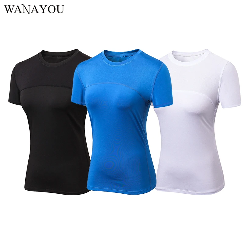 Женские футболки для бега быстросохнущие Компрессионные спортивные фитнеса и