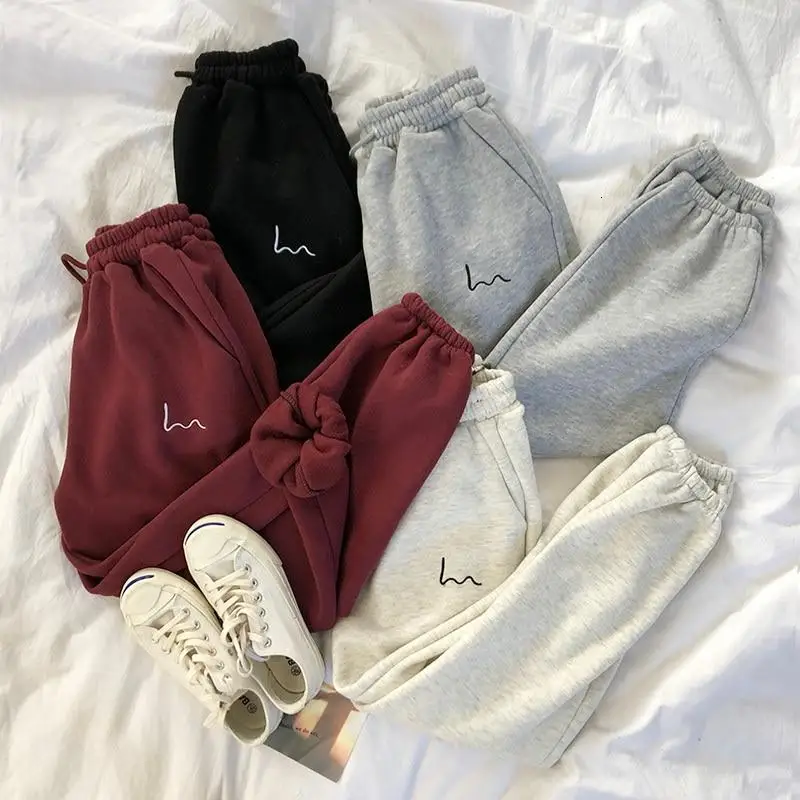 

2020 Fashion Fleece Casual Joggers Women Hip Hop High Waist Baggy Sweatpants Running Jogging Sport Pants Trousers Streetwear
