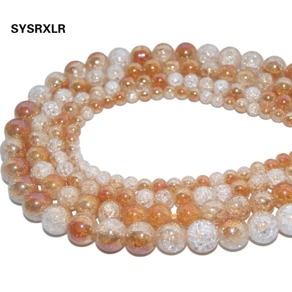 Оптовая продажа бусины из натурального камня цвета шампанского с треснувшим