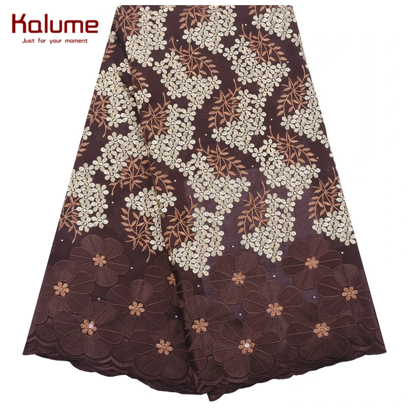 Kalume Новая модная Африканская Хлопковая кружевная ткань красная нигерийская
