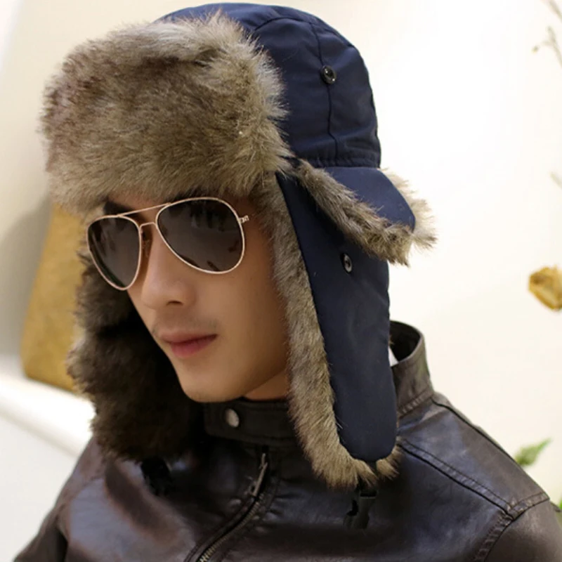 

Brand New Unisex Trapper Bomber Winter Warm Russian Trooper Ear FLAPS Winter Ski Hat Men Women Cap New Bomber Hats