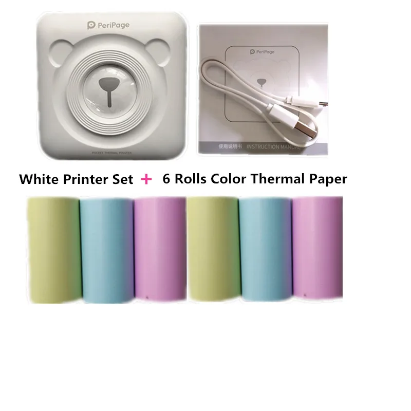 Карманный фотопринтер A6 Peripage термопринтер с мини наклейками для этикеток POS Bluetooth