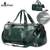 gym bag leather duffle shoulder bags shoe compartment waterproof outdoor travel large capacity sport fitness handbag x163d