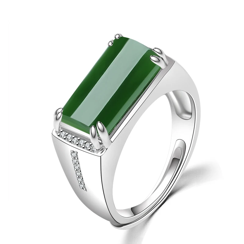925 серебряные и тианью кольца Нефритовое мужское кольцо натуральное нефритовое