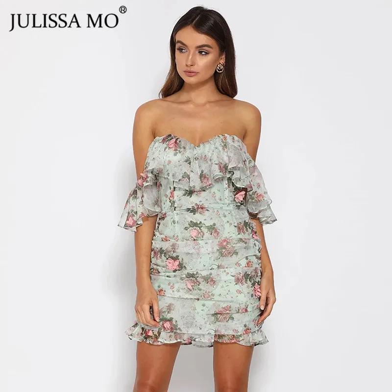 Женское платье с цветочным принтом JULISSA MO летнее облегающее мини-платье в стиле