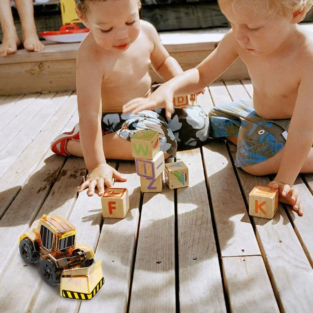 

Boy Toy Car Construction solar toy forklift loading and unloading bulldozer rig drilling mixer excavator truck H5L8
