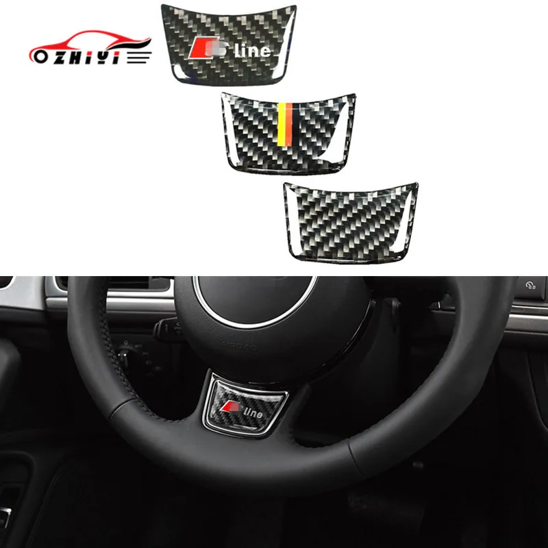 Автомобильные Защитные наклейки для Audi Sline модифицированный руль из углеродного