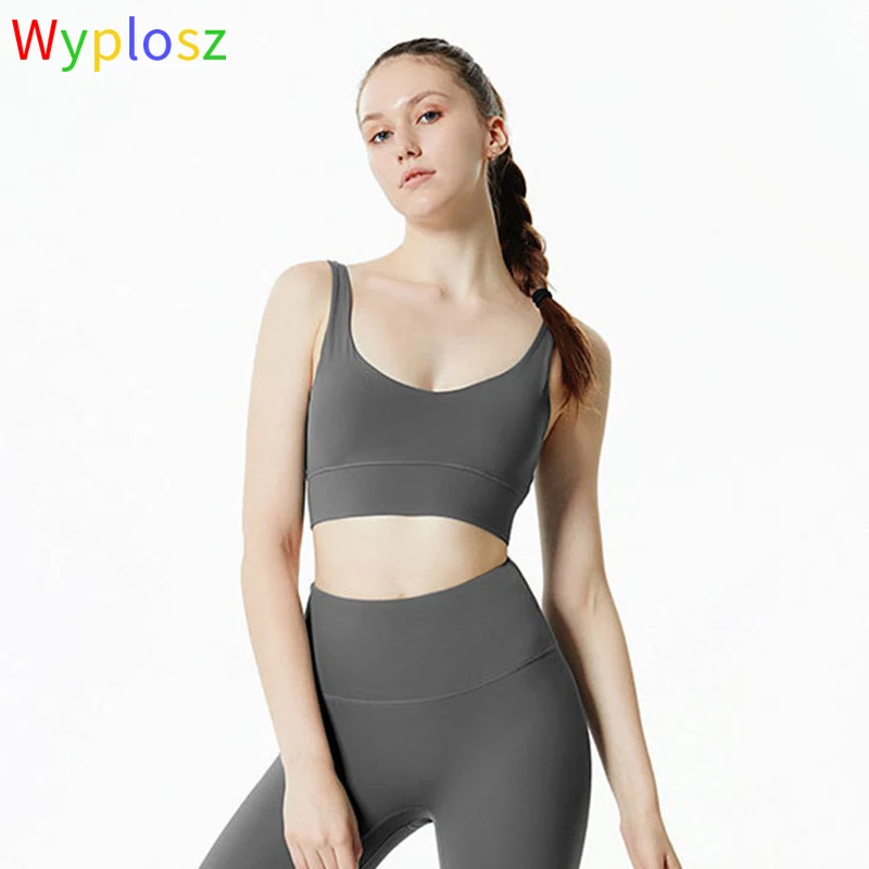 

Wyplosz Fitness Sports Bra Women Seamless Push Up Yoga Bras Gym Tank Tops Running High Support Active Wear Female Underwear Nude