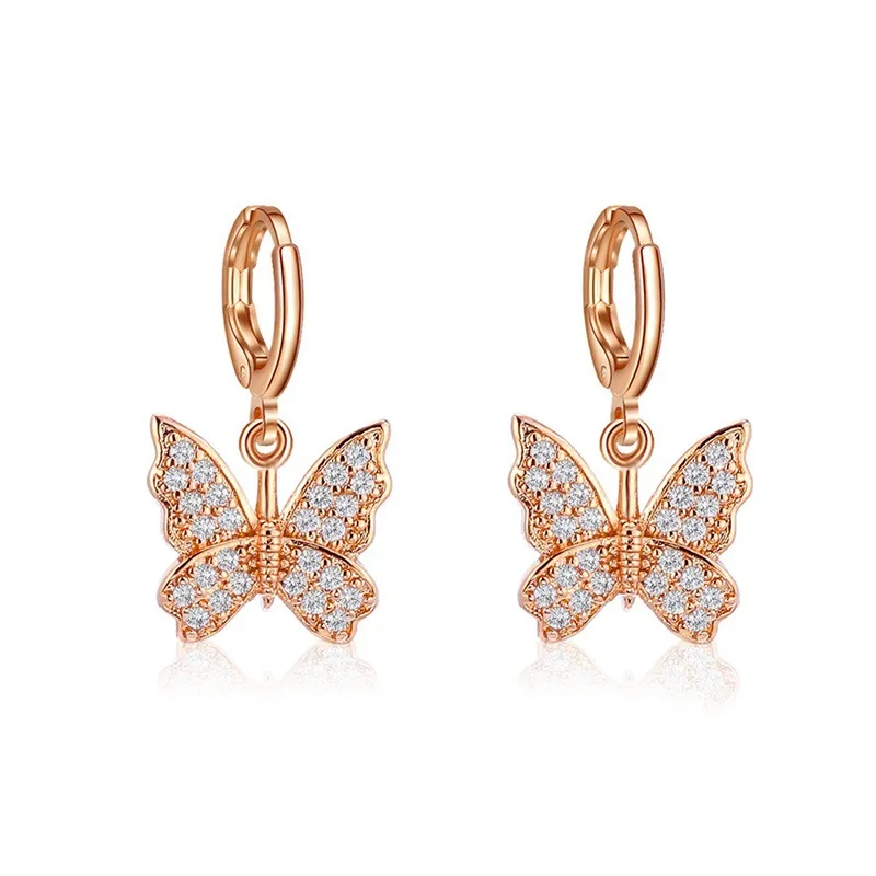 

QW New European and American earrings fashion full of butterfly earrings elegant butterfly earrings source factory accessories