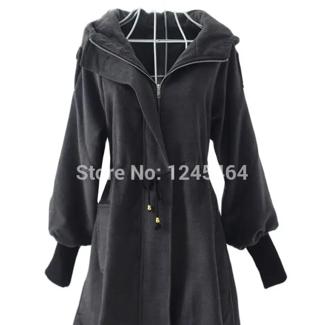 Женское осенне-зимнее кашемировое пальто с капюшоном и кулиской | Женская одежда