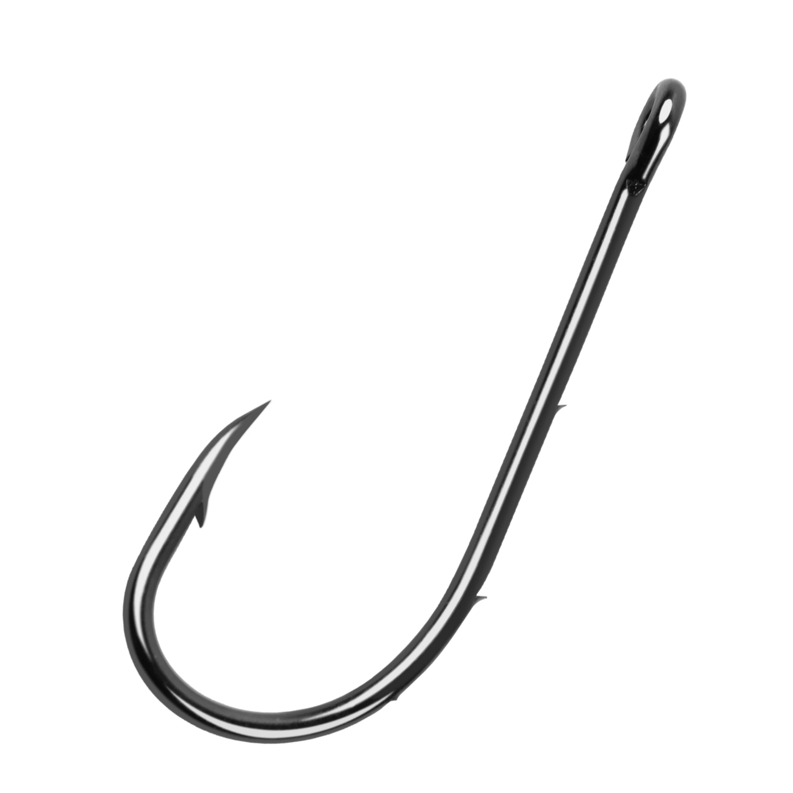 

300pcs/lot 92247 Black Barbed Fishing Hooks Long Off Set Barbed Carp Fishing Hooks Super Sharp High Carbon Steel Fishing Hooks