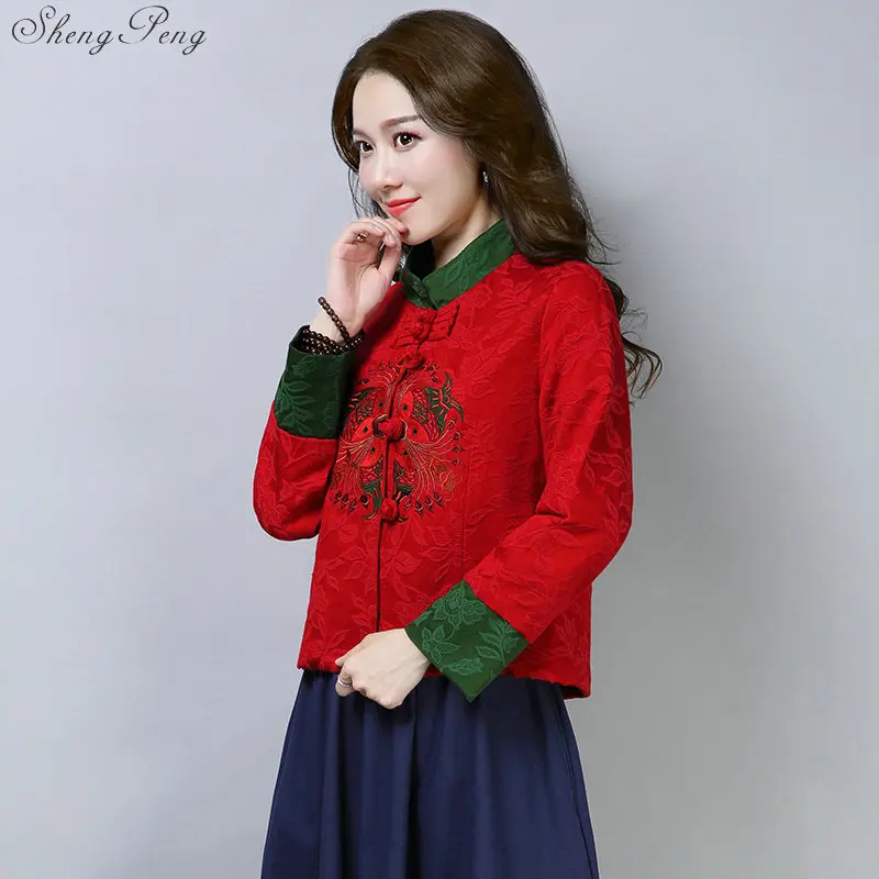 Традиционная китайская одежда для женщин китайские Рубашки Топы в китайском