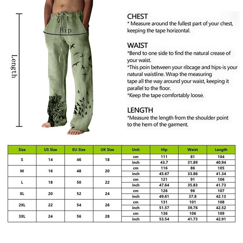 

Large Size Pants Print Loose Print Spring Summer Mid Waist Casual Trousers Straight Men's Street Drawstring Long Pants Lugentolo