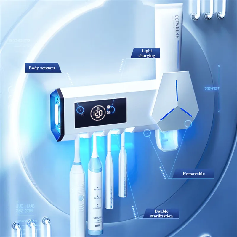 

Toothbrush Holder Automatic Toothpaste Dispenser Holder Toothbrush Wall Mount Rack Tools Set Bathroom Accessories Organizer