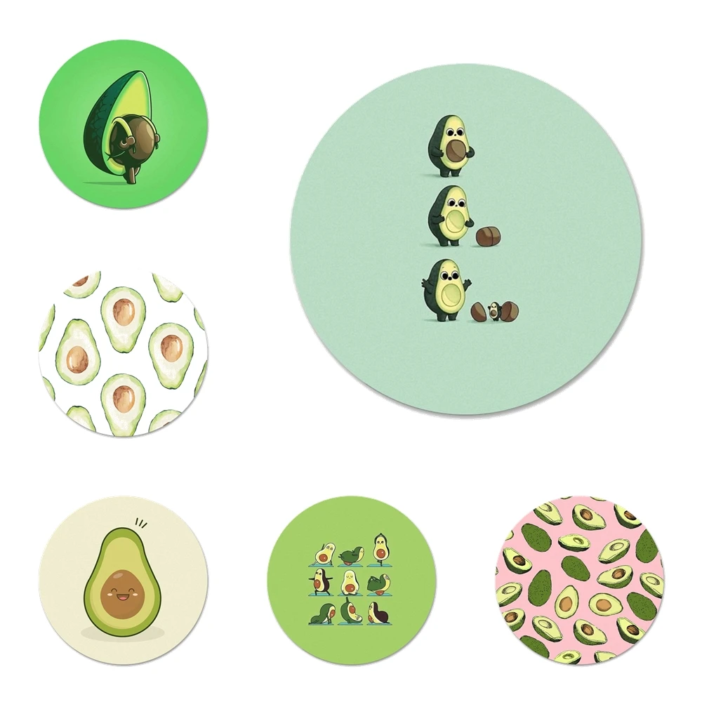 58 мм милые фрукты авокадо Значки Металлические для фотографий | Дом и сад
