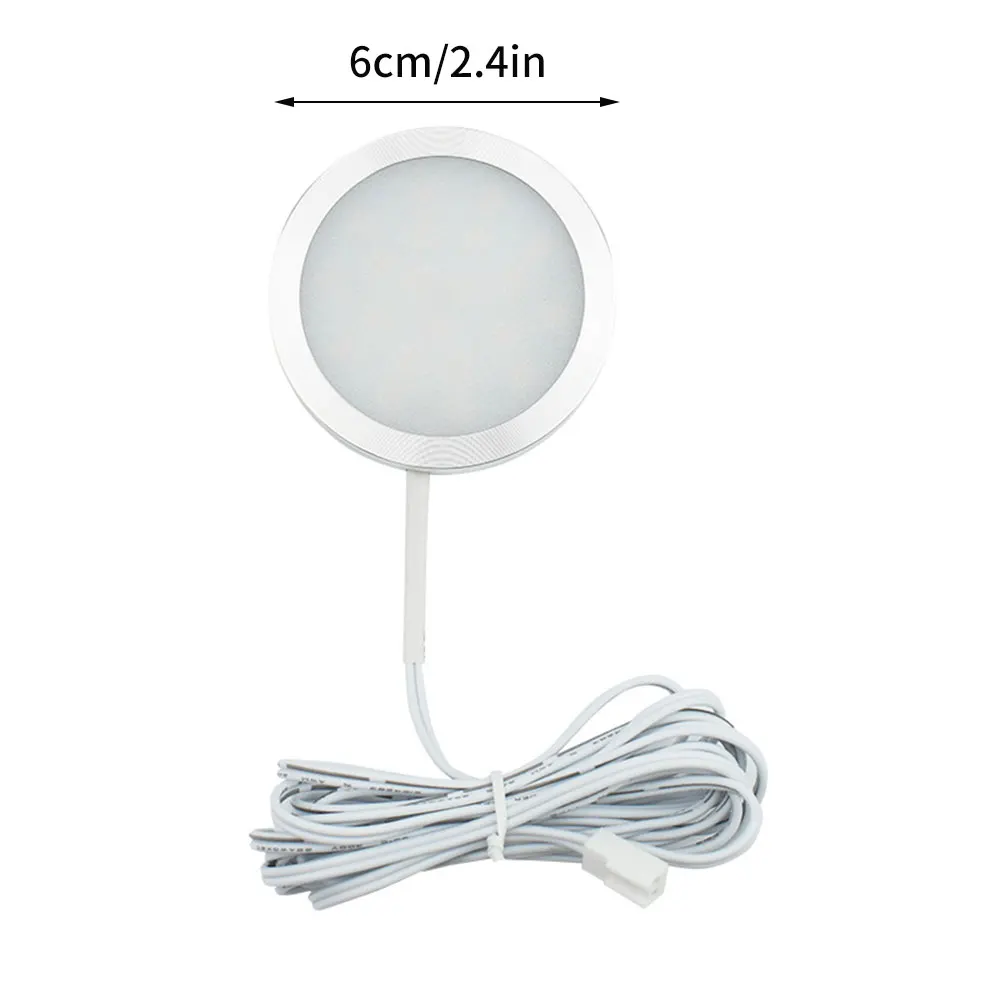 

LED Cabinet Fixtures Round Puck Lights Kit Ultra-Thin Kitchen Wine Counter Cabinet Light Stairs Wall Light Bathroom Fixtures 6Pc