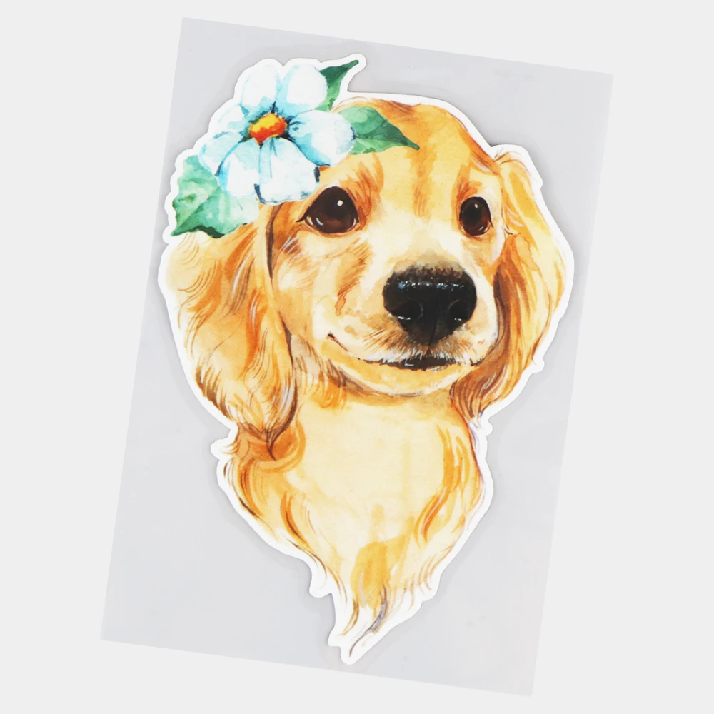 

JuYouHui Exterior Accessories Decal Watercolor Cute Golden Retriever Dog Windshield Stickers Car