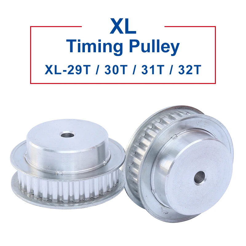 

1 pc XL-29T/30T/31T/32T Timing Pulley Aluminum Material Pulley Process Hole 6/8 mm Slot Width 11 mm For XL-10 mm Timing Belt