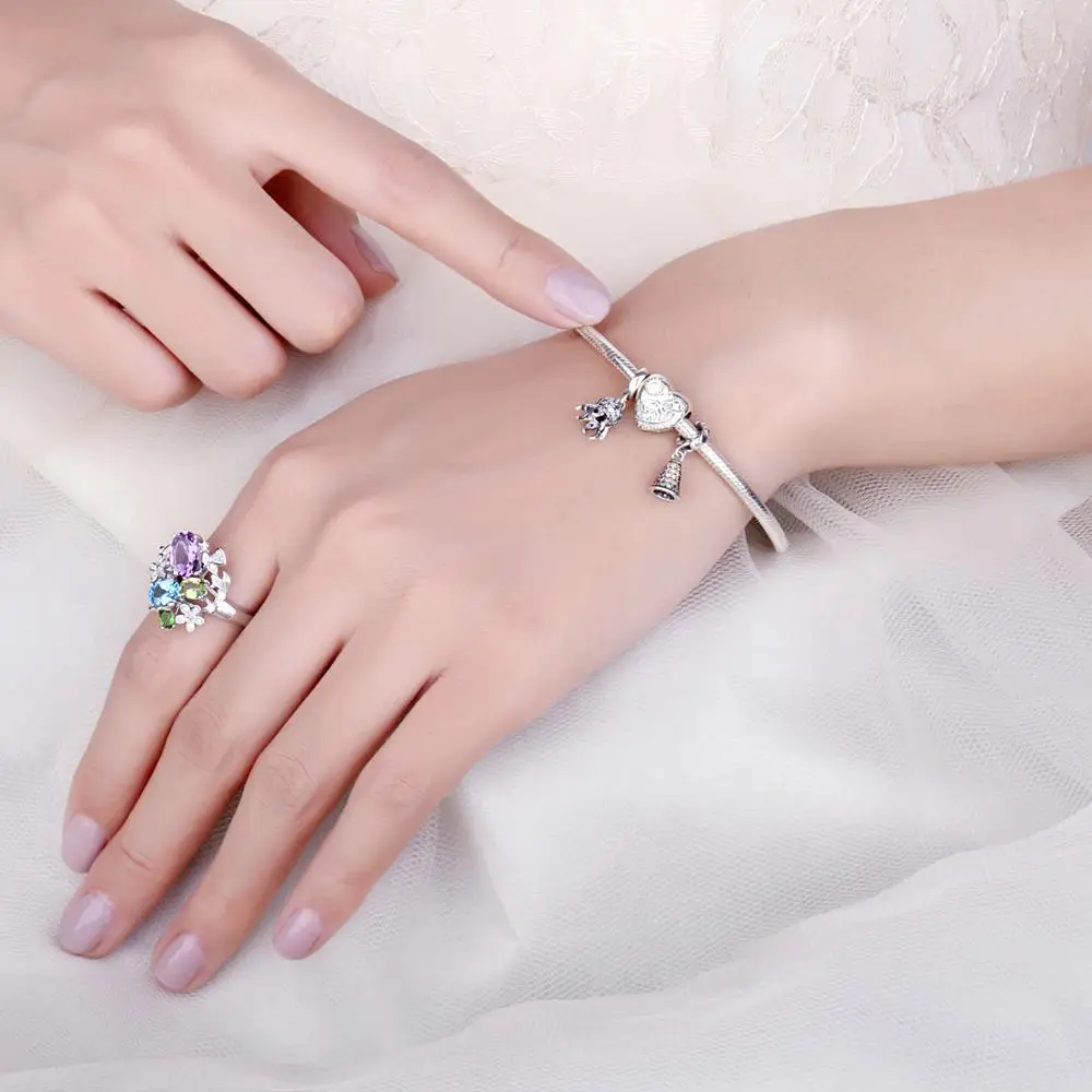 JewelryPalace Рождество любовь колокольчик кубического циркония серебро Шарм бусины