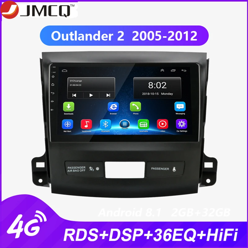 JMCQ 9 дюймов Android автомобильный стерео 2 din радио для Mitsubishi Outlander 2005 2012 сабвуфер 4G