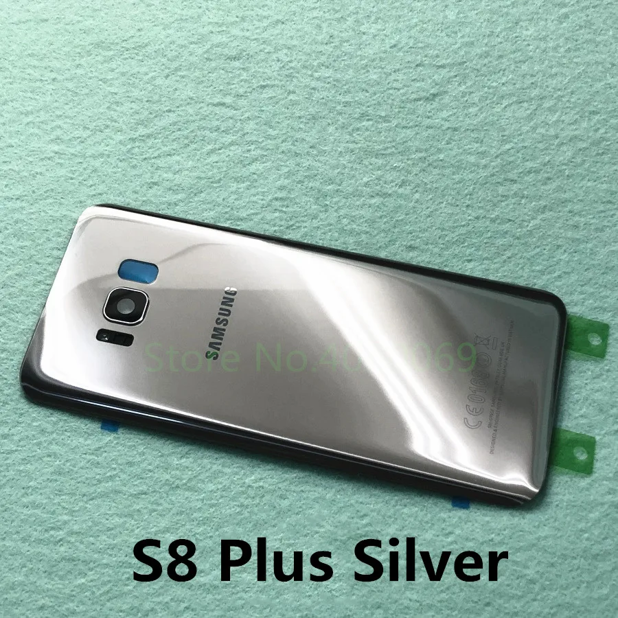 S8 Plus Silver Задняя стеклянная крышка Корпус Замена батарейного отсека+ рамка для камеры для samsung Galaxy S8 Plus S8+ G955 G955F G950 G950F - Цвет: S8 Plus Silver