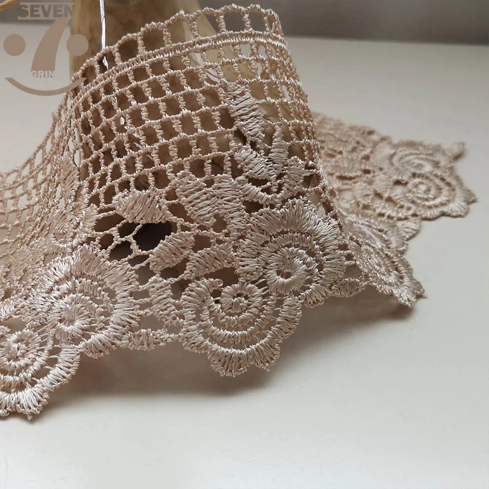 Вышитая кружевная отделка из полиэстера ширина 8-9 см | Дом и сад