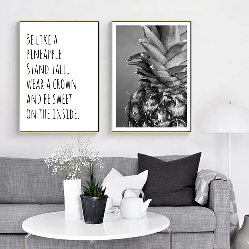 

Pineapple Motivational Wall Art Canvas Painting Scandinavian Posters and Prints Nordic Decoration Picture Home Decor