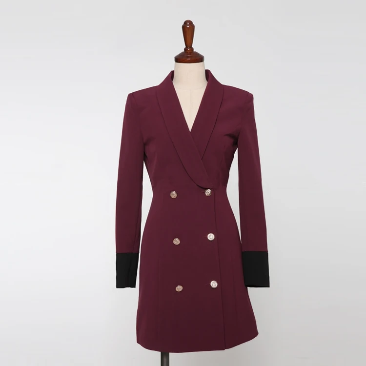 

Spring Autumn High Quality V Neck Solid Color Dress Women Full Sleeve Slim Fitted OL Elegant Dresses Mini Dress Tide SL119