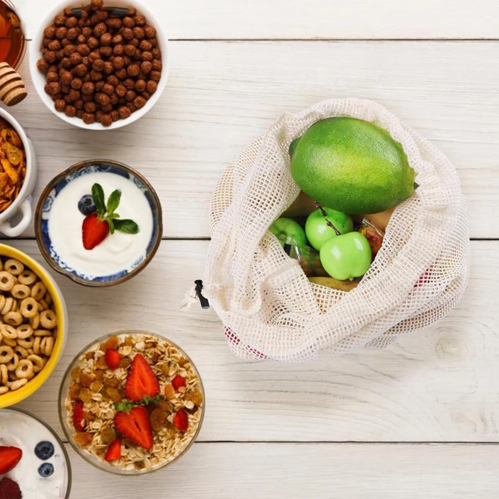 6 шт./компл. многоразовые мешки для овощей из хлопка домашней кухни хранения