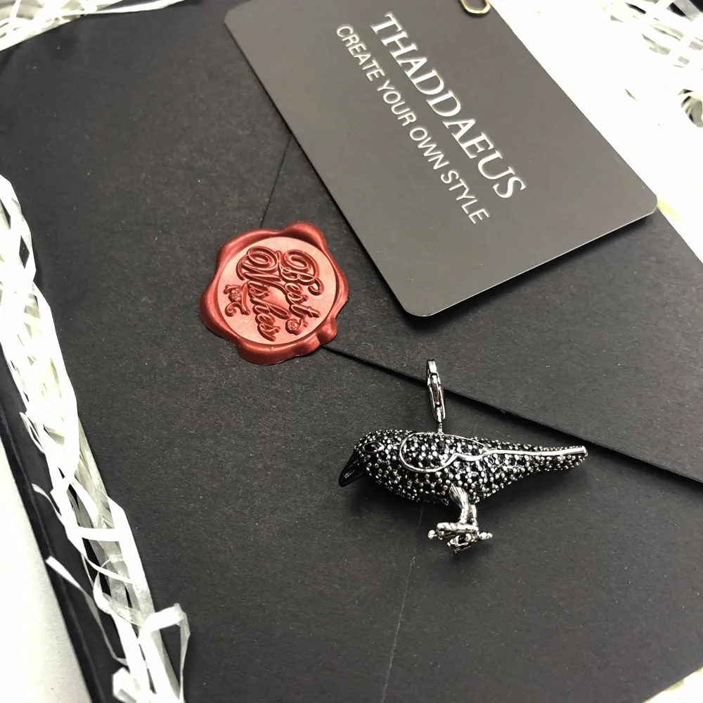 Подвеска черный ворон Rabe, модные ювелирные изделия 925 пробы серебро Томас Bijoux ожерелье аксессуары подарок для Ts женщин и мужчин