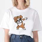 Топ 90-х с графическим изображением рок, женские футболки для танцев собак, Женская Винтажная футболка в стиле Харадзюку, модная женская футболка с круглым вырезом