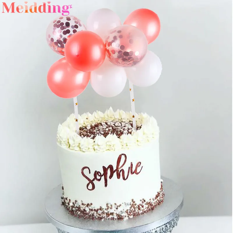 Свадебные украшения торта Топпер 5 дюймов воздушный шар &quotКонфетти&quot кекс Флаги