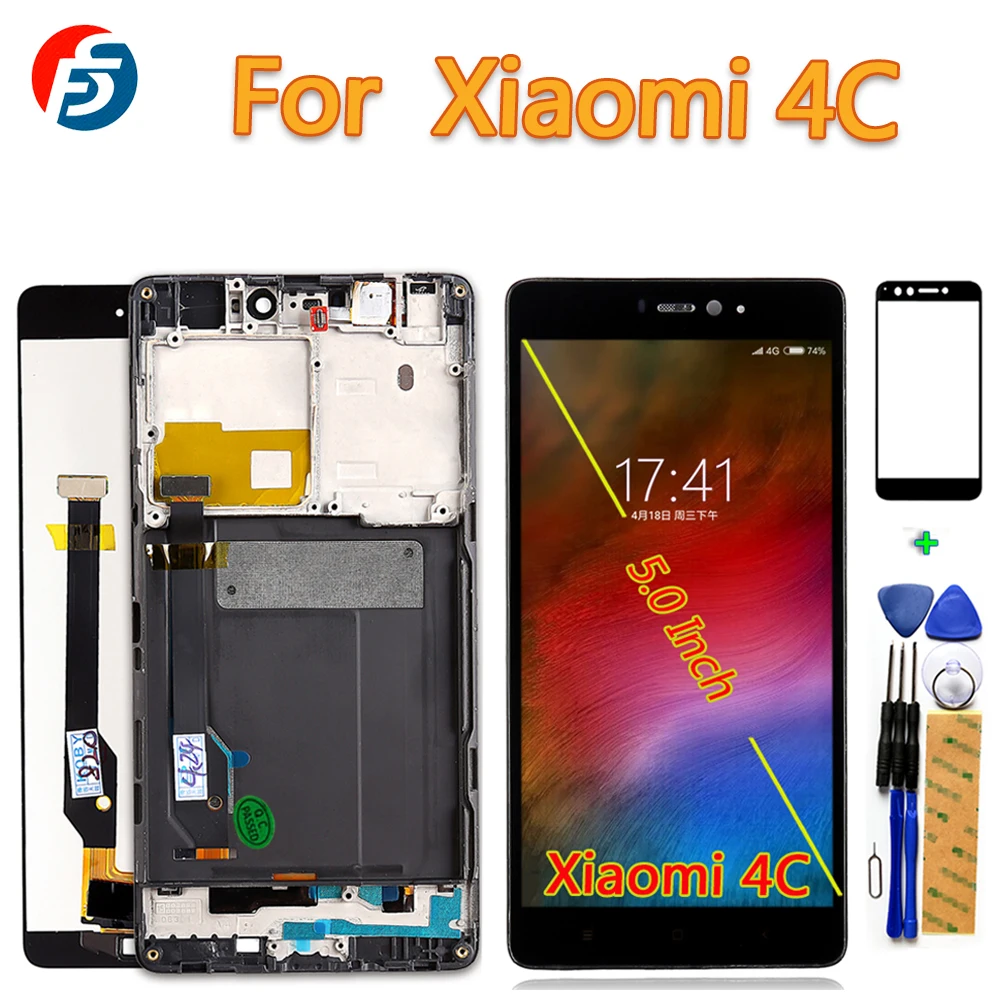 100% проверенный сенсорный экран для Xiaomi Mi 4C 5 0 дюймов ЖК дисплей дигитайзер сборка